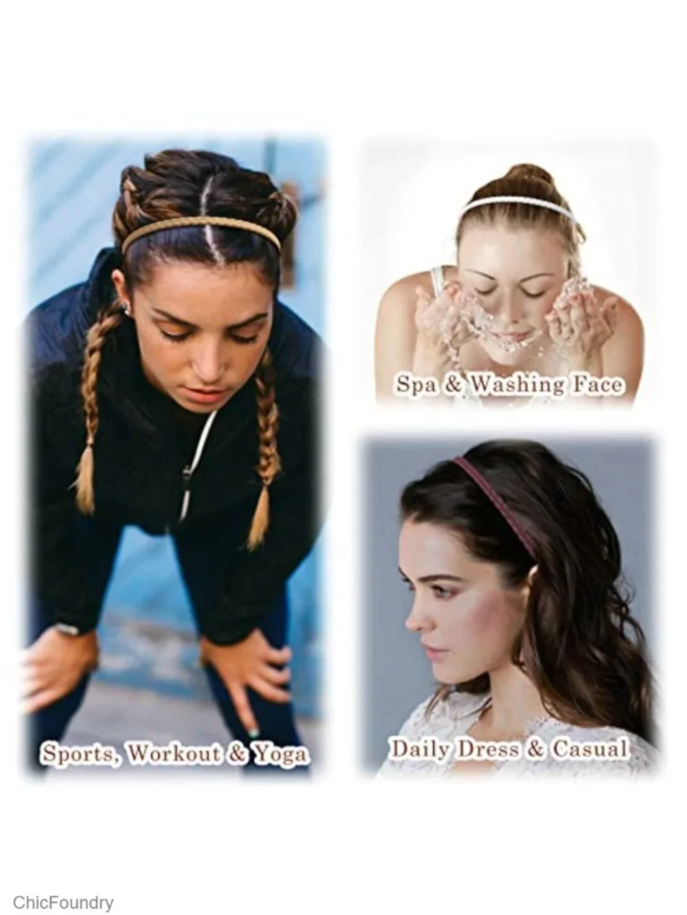 12 Pack Thin Plastic Headbands for Women Girls with Teeth, Non Slip Hair
